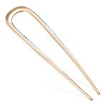 Ushine U Shaped Metal Hair Fork,Simple Everyday Updo Hairpin,Hair Sticks,French Twist Hair Pin,Decorative Hair Clips for Women with Longer and Thicker Hair-Gold