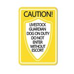 Warning Aluminum Sign Caution Livestock Guardian Dog on Duty Outdoor Durable Tin Metal Sign UV Protected Waterproof Fade Resistance Wall Art Sign Decor for Trails Street Outdoor 12x8in