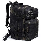 QT&QY 45L Military Tactical Backpacks Molle Army Assault Pack 3 Day Bug Out Bag Hiking Treeking Camouflage Hunting Rucksack