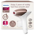 Philips Lumea 9000 Series IPL Hair Removal Device - Laser Hair Removal Alternative, SenseIQ Technology, 3 Attachments for Body, Face and Precision Areas, Corded & Cordless Use, Model BRI955/00