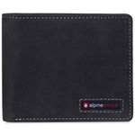 alpine swiss Nolan Mens RFID Protected Bifold Wallet Genuine Leather Comes in a Gift Box Charcoal