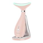 Electric Face Massager Anti Wrinkles, Skin Tightening Beauty Massager for Facial & Neck, Facial Toning Device Massager for Rejuvenates Skin Lifting, USB Rechargeable, Portable (Pink)