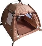 OLizee Breathable Washable Pet Puppy Kennel Dog Cat Folding Indoor Outdoor House Bed Tent (Brown,M)