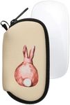 kwmobile Neoprene Case Compatible with Apple Magic Mouse 1/2 - Case Bag - Rabbit Tail Brown/White/Beige