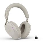 Jabra Evolve3 85 Over-Ear Wireless Bluetooth Headset with Microphone for Work, USB-C, AI Voice Call Technology, Adaptive Active Noise Cancellation, 25-Hour Battery, Works with Meeting Apps, Warm Grey