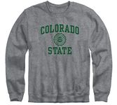Ivysport Crewneck Sweatshirt, Unisex, Cotton/Poly Blend, Heritage Logo, Grey, Colorado St - Charcoal Grey, Large