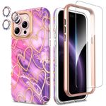 SHEDEER for iPhone 15 Pro Max Case with Camera Protector+Screen Protector+Bumper for iPhone 15 Pro Max Anti-Yellowing Stylish 360 Degree Protection Shockproof Cover for iPhone 15 Pro Max 6,7'' Purple