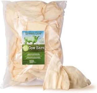 GreenCow Natural Cow Ears for Dogs — Single Ingredient, Rawhide Free Dog Chews — Free Range, No Artificial Preservatives — Dental Chew Treat — Available in 25, 50 & 100 Count Packs