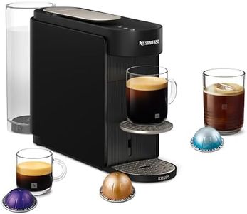 Nespresso Vertuo Up by Krups, Coffee Pod Machine with Precision Brewing, Fast Heat-Up, Compact Design, Adjustable Water Tank, Espresso, Lungo, Americano, Latte and Ice Coffee, Black (XN9408G0)