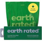 Earth Rated Dog Poop Bags, Thick Grab and Go Single Roll, Ideal for Backyard Pickups, Lavender Scented, 300 Bags