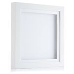 Boldon Framing 3D Shadow Deep Box Photo Frame for Medal, Flower & Crafts Display. Cube Picture Frames. Size A4, White