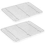 Cooling Rack Set of 2, E-far Stainless Steel Baking Rack for Oven Roasting Cooking Bacon Cooling Cookie Cake, 15.3” x 11.2” Metal Bakeable Mesh Grilling Wire Racks, Non-toxic & Dishwasher Safe