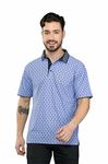 STELLERS Men's Printed Polo T-Shirt, Wrinkle Free, Odour Resistant, Soft and Feather Touch, Regular Fit, Light Purple, Small
