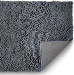 NOXU Indoor Durable Chenille Doormat, Non Slip Bathmat, Soft, Absorbent, Traps Water and Moisture, for Muddy Shoes and Dog Paws, Machine Washable, Rug Door Mat for Entry (Charcoal, 107x61cm)