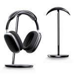 BENKS Desktop Headphone Stand Universal Headset Holder Hanger Mount Aluminum with Protective Silicone Pad, Gaming Headset Accessories, Compatible with AirPods Max, Beats, Bose, Sony and so on(Black)