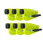 resqme Pack of 6 The Original Emergency Keychain Car Escape Tool, 2-in-1 Seatbelt Cutter and Window Breaker, Made in USA, Yellow - Compact Emergency Hammer