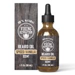 Viking Revolution - Beard Oil - All Natural Variety Beard Oil For Men With Argan & Jojoba Oils - Softens, Smooths & Strengthens - Gifts For Men - Spiced Vanilla - 30 ml