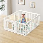 Advwin Baby Playpen 10 Panels Baby Fence Play Area Safety Child Lock Gate Sturdy Indoor Outdoor