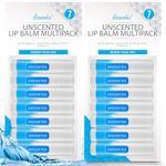 14pk Unscented Lip Balm Multipack | Lip Moisturiser & Hydrating Lip Balm Stick | Lip Care Lip Balms | Original Lipbalm | Natural Lip Repair for Dry Lips Balm With Vitamin E