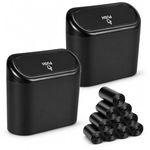 EnthuLove 2 Packs mini Car Trash Can Bin with Lid and 150pcs trash bags,Car Vehicle Trash Can Bin,Car Garbage Trash Can Storage for Front Back Seat Accessories for Office (2 Pack)
