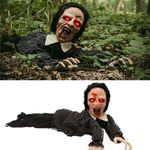 I LOVE FANCY DRESS Animatronic Crawling Zombie Halloween Decoration - Red Light up Eyes & Sound Effects - Wailing Zombie Prop with Motorised Arms - Halloween Props - Pack Of 1