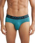 Jockey Men's Microfibre Mesh Elastane Stretch Sports Brief with Stay Dry Technology_ MM04_Ocean Depth_XL