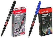 Luxor 1236 Cd/Dvd/Ohp Marker - Black - Box Of 10 1237 F Cd/Dvd/Ohp Fine Point Marker - Blue - Box Of 10