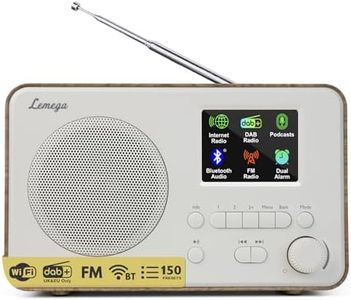 Lemega IR1S Internet Radio with Podcasts & Bluetooth – FM Radio, 150 Presets, Alarm Clock Radio, Compact Kitchen Radio with Full Colour Display, Mains or AA Battery Powered