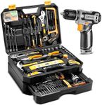 Tool Kit Box Drill Set：DEKO Home Mechanic Toolbox with 12V Power Cordless Drill Hand Repair Tools Sets Combo Kits Storage Organizer Drawer Case for Men