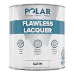 Polar Clear Lacquer Paint - 1 Litre | Satin Finish | Quick Drying & Durable Lacquer for Wood, Plastic, Metal, Concrete, Glass & Ceramics | Water Resistant Coating for Interior & Exterior Surfaces