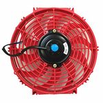 Upgr8 Universal High Performance 12V Slim Electric Cooling Radiator Fan With Fan Mounting Kit (12 Inch, Red)