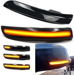 Sequential Blinker Car Rear View Mirror Side Marker Lights LED Turn Signal Lamp Assembly Replacement For Ford Kuga Escape Ecosport 2013-2018,C-Max 2013-2017, Focus 2012-2018 Smoked Lens