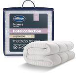 Silentnight Hotel Collection Mattress Topper King Bed - Luxury Soft Silky Comfortable 5cm Thick Deep Mattress Protector Pad Cover with Deep Fit Elasticated Straps - King