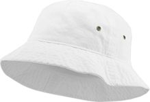 KBETHOS® 100% Cotton Washed Bucket Hat, 2. White, Large-X-Large