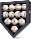 flybold Baseball Display Case Baseball Holders for Balls Display Baseballs 12 Pack Wall Display Box 92% Clear Antifade UV Protection with Gold Locks for ​Homerun Autograph Ball Extra Large Black