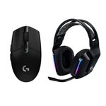 Logitech G733 LIGHTSPEED Wireless Gaming Headset with suspension headband, LIGHTSYNC RGB, Blue VO!CE mic technology and PRO-G audio drivers - BLACK