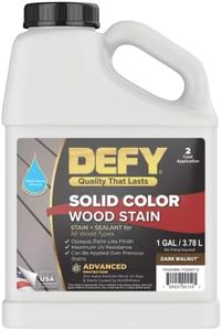 DEFY Solid Color Wood Stain - Dark Walnut, 1 Gallon - Long-Lasting Deck Paint for Wood and Fence Stain – UV Resistant, Opaque Wood Paint – Ideal for Decks, Fences, Siding, and Outdoor Furniture