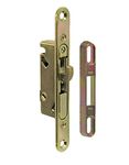 FPL #3-45-S Sliding Glass Door Replacement Mortise Lock with Adapter Plate, 5-3/8" Screw Holes, 45 Degree Keyway- YZD Plating