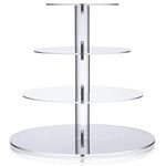 Cupcake Stand, ULIFEME 4 Tier Cake Stands, Round Acrylic Display Stands Cupcake Tower for Wedding, Birthday & Party, 6'' / 8'' / 10'' / 12'' Diameter Round Stand, 4 Inch Height, 4mm Thickness Acrylic