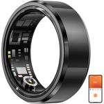 mingwear Smart Ring Health Fitness Tracker for Man, IP68 Waterproof Bluetooth Sleep Monitor, Fashionable Sport Smart Rings Black US8