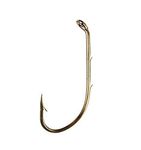 Eagle Claw 181-6 Baitholder Down Eye 2 Slices Offset Hook, Bronze Finish