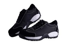 Karam FS260 Black Suede Leather Safety Shoes for Men | Double Density Antistatic Antislip & Abrasion Resistance with Fiber Toe Cap | Size-08