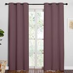 NICETOWN 84 inches Blackout Curtains for Office and Theater, Dry Rose, 1 Pair, 42 inches Wide, Thermal Insulated Solid Grommet Drapes for Living Room
