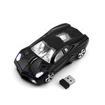 3C Light Car Mouse Wireless 2.4GHz, Cool 3D Sport Car Shape Mouse Optical Mice 1600 DPI with USB Receiver Suitable for PC/Computer/Laptop (Black)