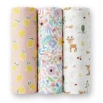 haus & kinder 100% Cotton Muslin Swaddle Wrap for New Born Baby | Pack of 3 (100×100 cm) | Baby Blanket & Swaddles for Newborn | Citrus Groove Collection