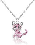 luomart Girls Cat Birthstone Neckla