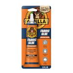 Gorilla Fabric Glue, 100% Waterproof, No-Sew, Washer/Dryer Safe, Permanent Bond, Clear, 2.5fl oz/73ml, Pack of 1