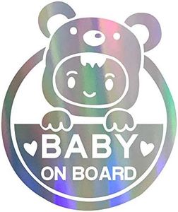 Baby on Board Sign for Car, Caution Decals Reflective Kids Safety Warning Sticker Marks for Driver, Heat Resistant, Long Lasting, Waterproof-Colorful