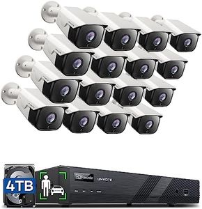 ONWOTE 16 Channel 4K NVR PoE Security Camera System, AI Human Vehicle Detection, 16 * 6MP 122° Outdoor Audio IP Bullet Cameras, 16CH 8MP NVR 4TB, 16CH Synchro Playback, Commercial CCTV for Businesses