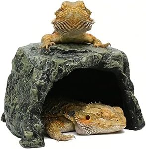 Generic Rock Hide Cave for Reptiles & Amphibians, Large Aquarium Fish Hide Cave Decoration, Stone Cave Hide House Terrarium & Aquarium Accessories for Betta Shrimp Turtle Bearded Dragons Lizards